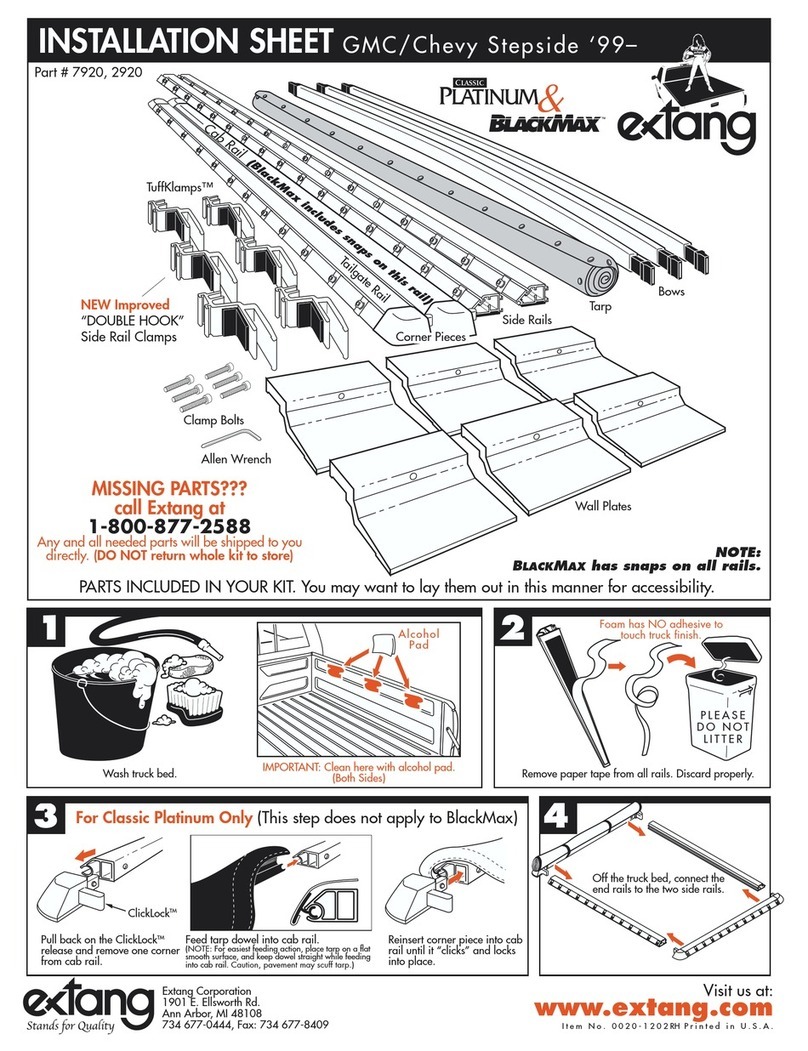 Extang CLASSIC PLATINUM & BLACKMAX 7920 Assembly instructions