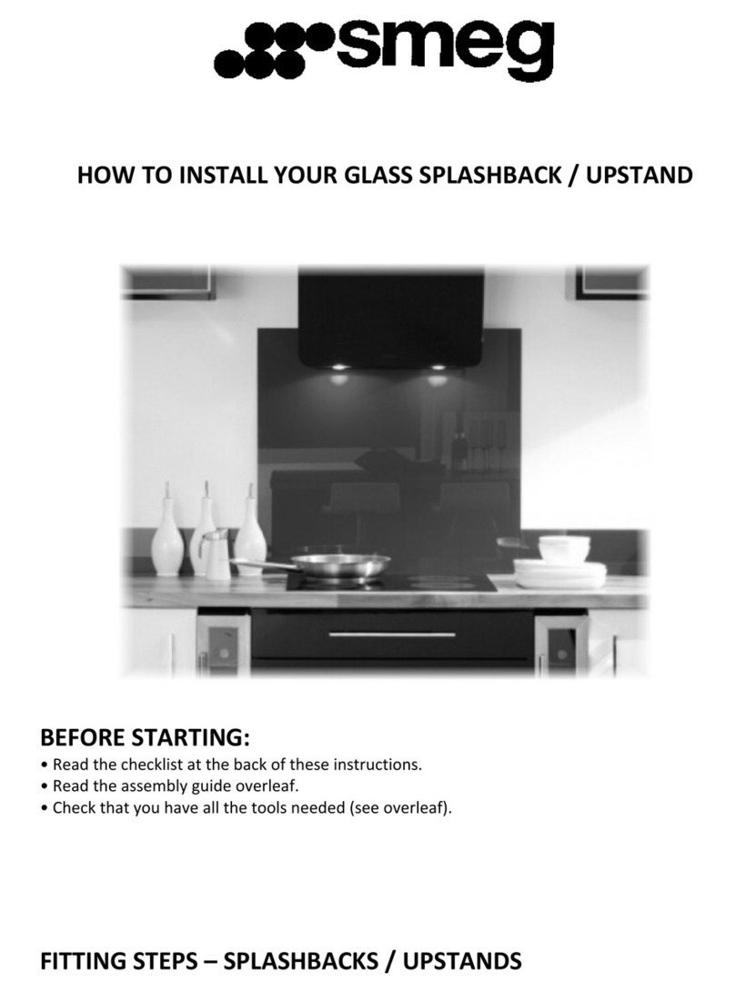 Smeg GLASS SPLASHBACK User manual Smeg GLASS SPLASHBACK User manual