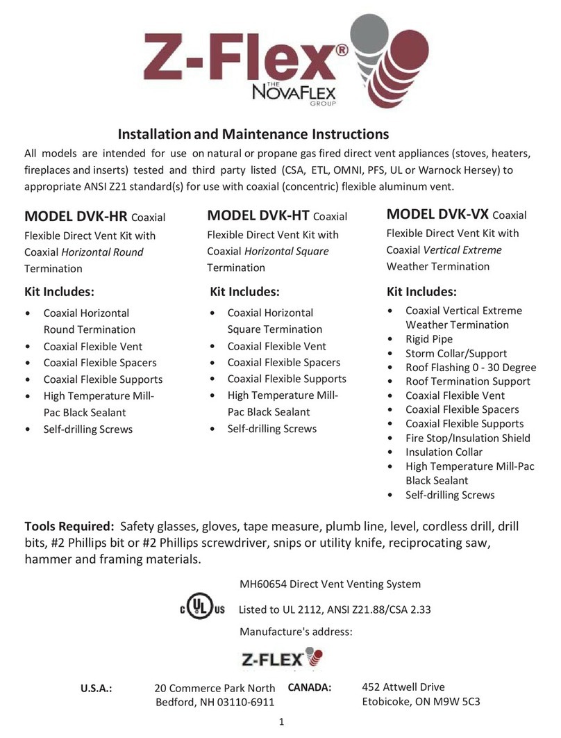 NovaFlex Z-Flex DVK-HR Installation and maintenance instructions