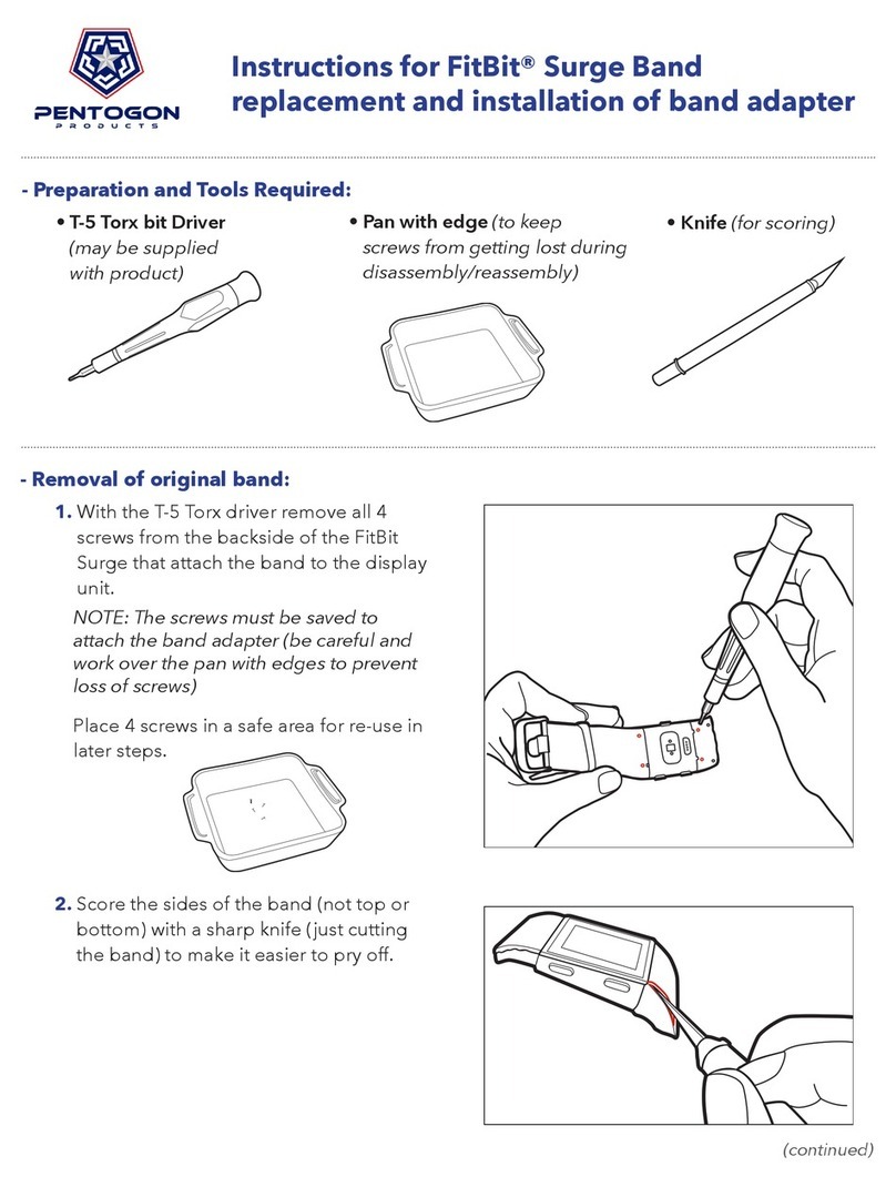 Pentogon FitBit Surge Band Instructions for replacement and installation