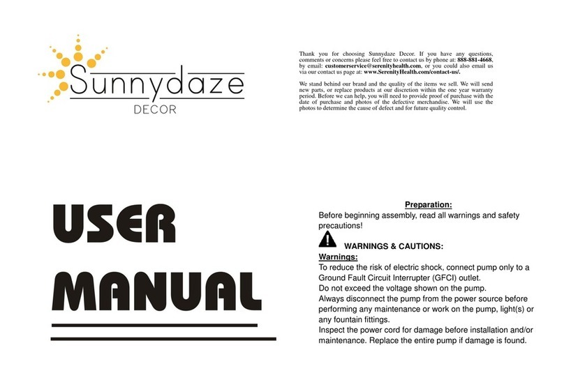 Sunnydaze Decor DW Series user manual