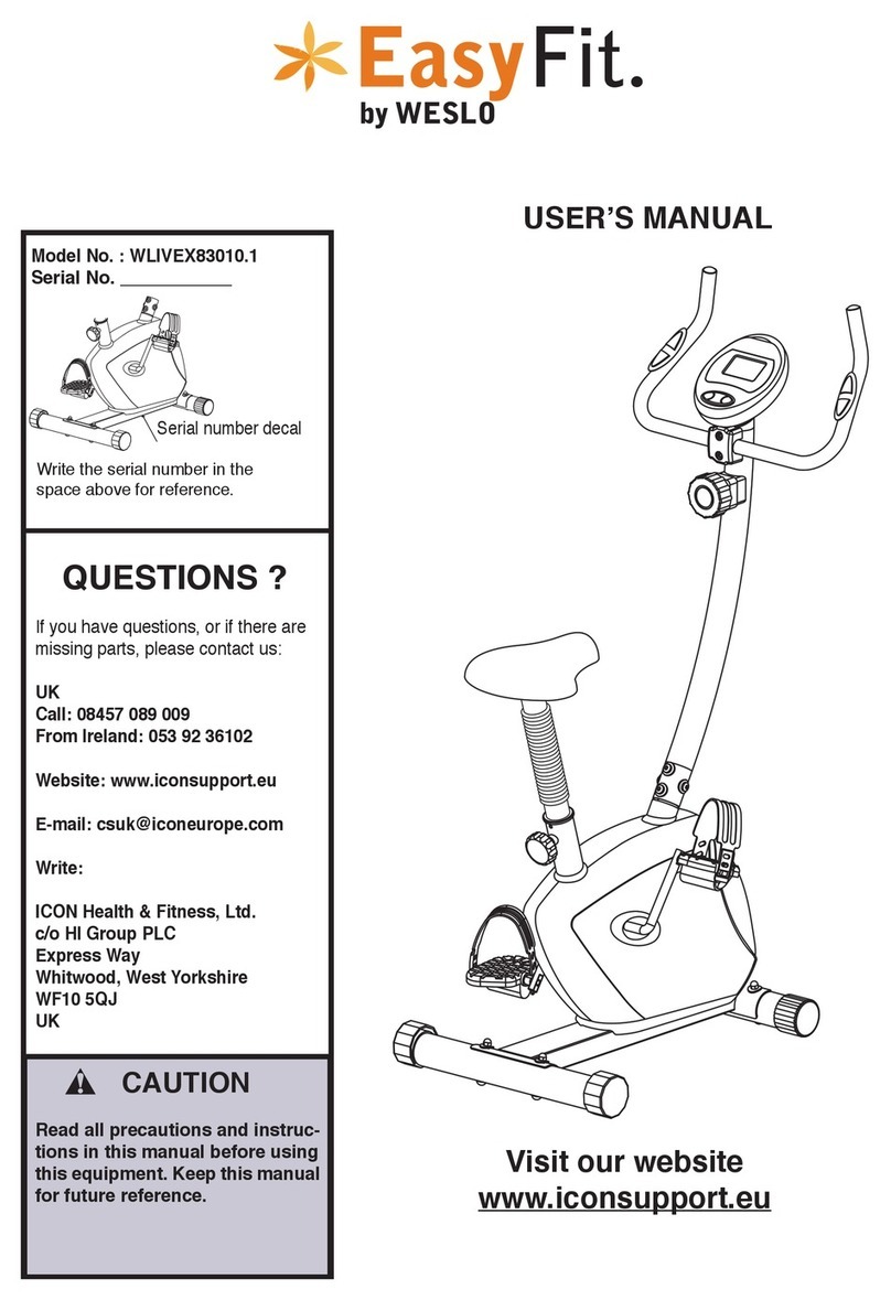 Weslo EasyFit WLIVEX83010.1 User manual