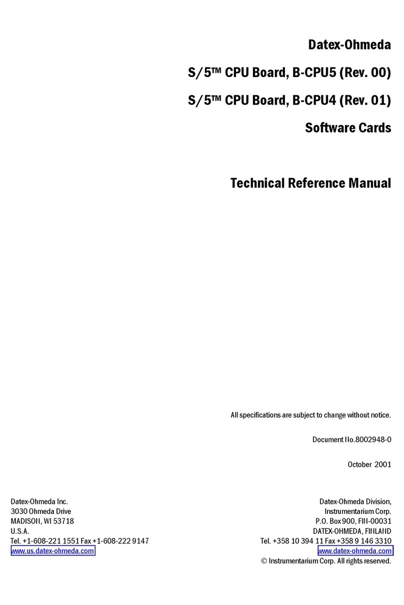 Datex-Ohmeda B-CPU5 Technical reference manual