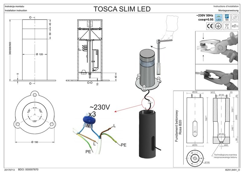LUXIONA Troll TOSCA SLIM LED Installation instruction