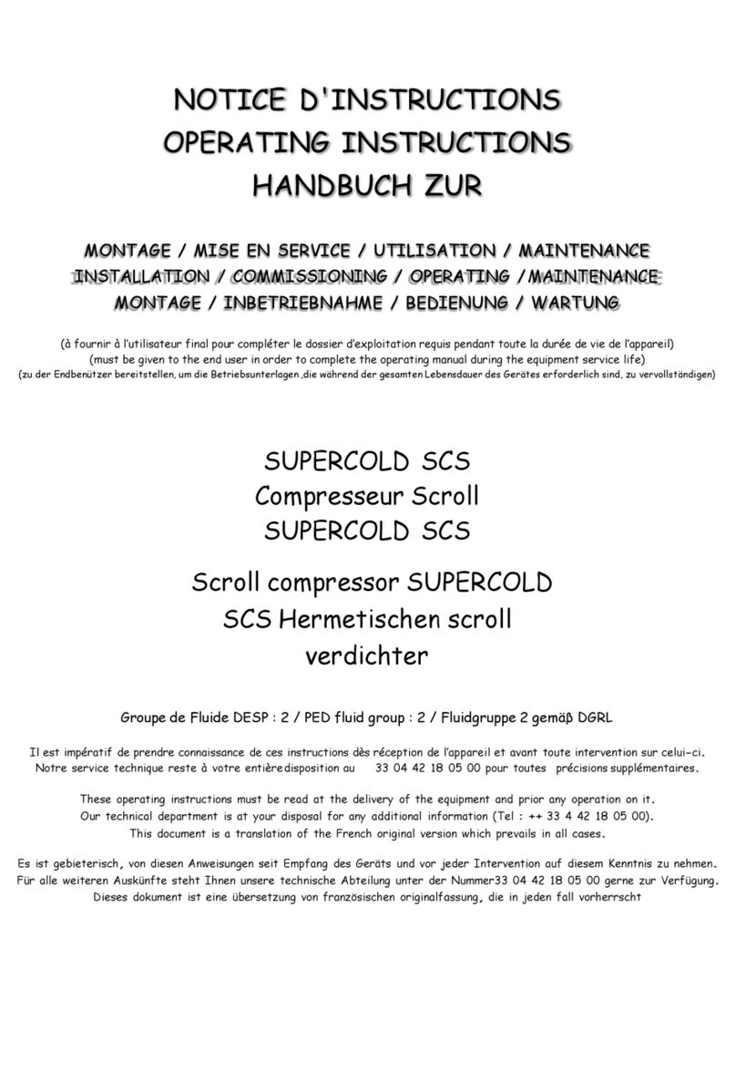 Profroid SUPERCOLD SCS SCROLL Series operating instructions Profroid SUPERCOLD SCS SCROLL Series operating instructions
