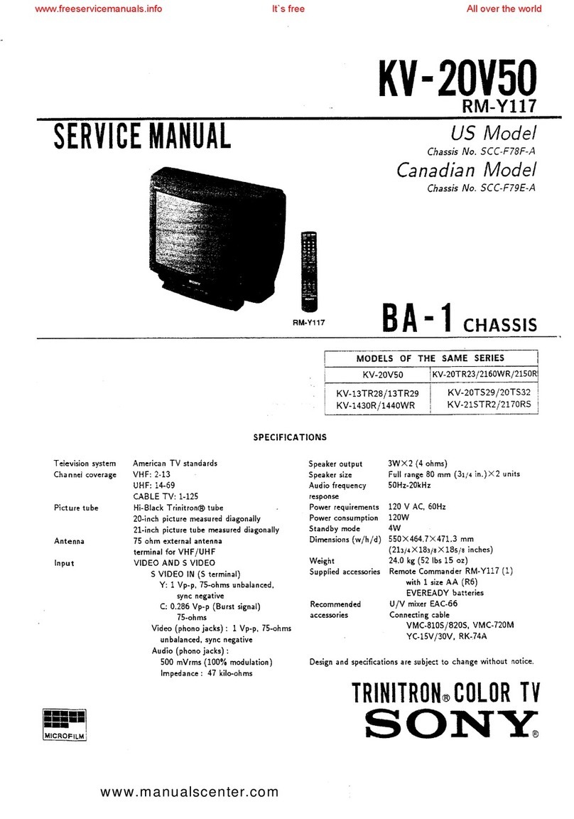 Sony Trinitron KV-20V50 User manual Sony Trinitron KV-20V50 User manual
