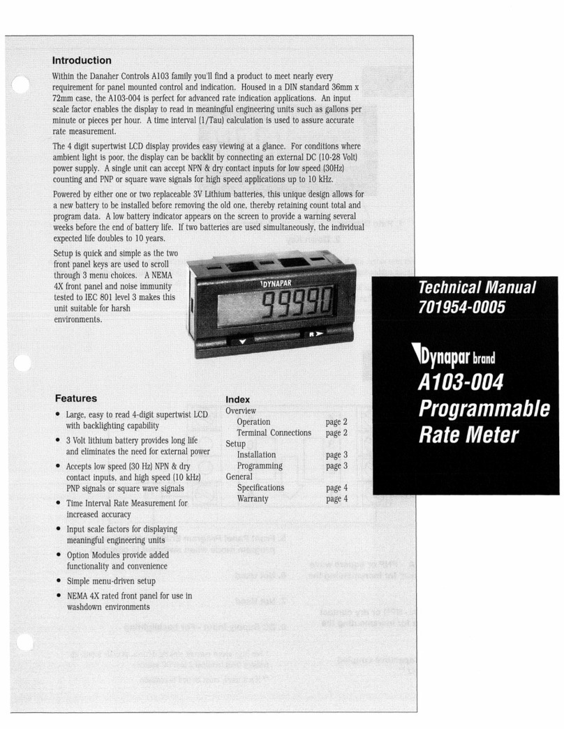 DYNAPAR Danaher Controls A103-004 Technical manual