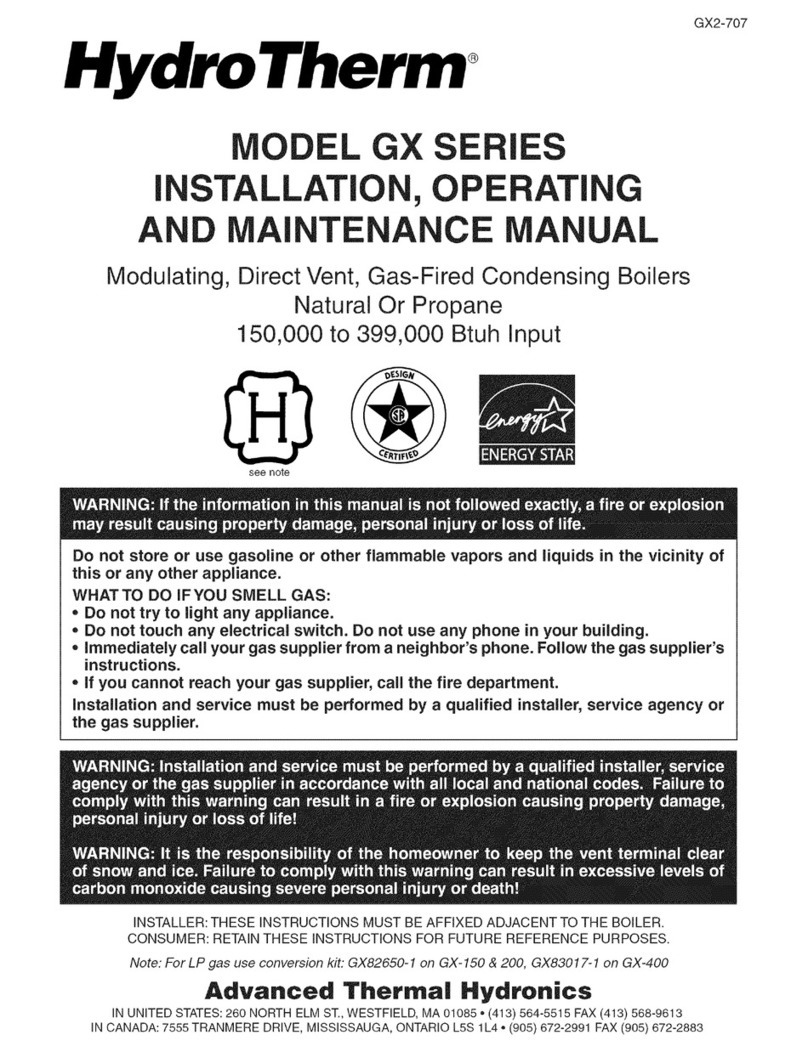 HydroTherm GX Series Installation, operation and maintenance manual