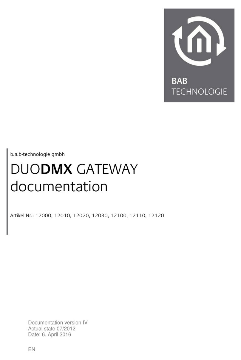 BAB TECHNOLOGIE DUODMX GATEWAY Operator's manual