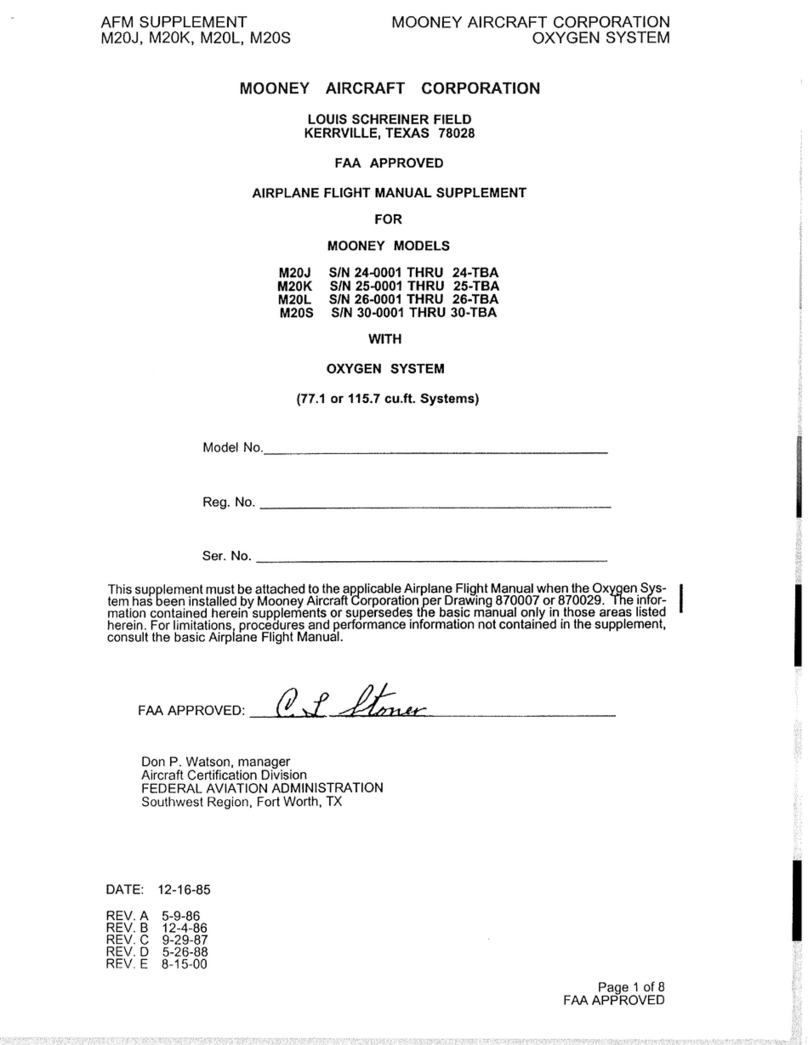 Mooney M20J AIRPLANE FLIGHT MANUAL SUPPLEMENT