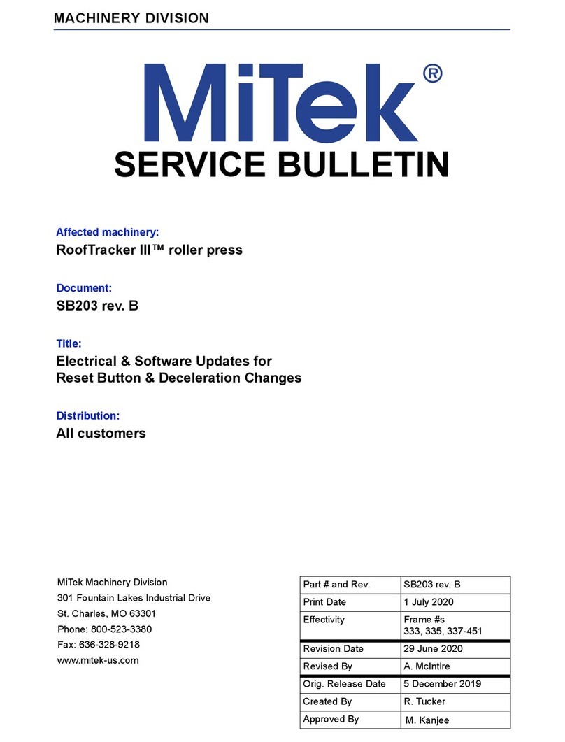 Mitek RoofTracker III Service bulletin