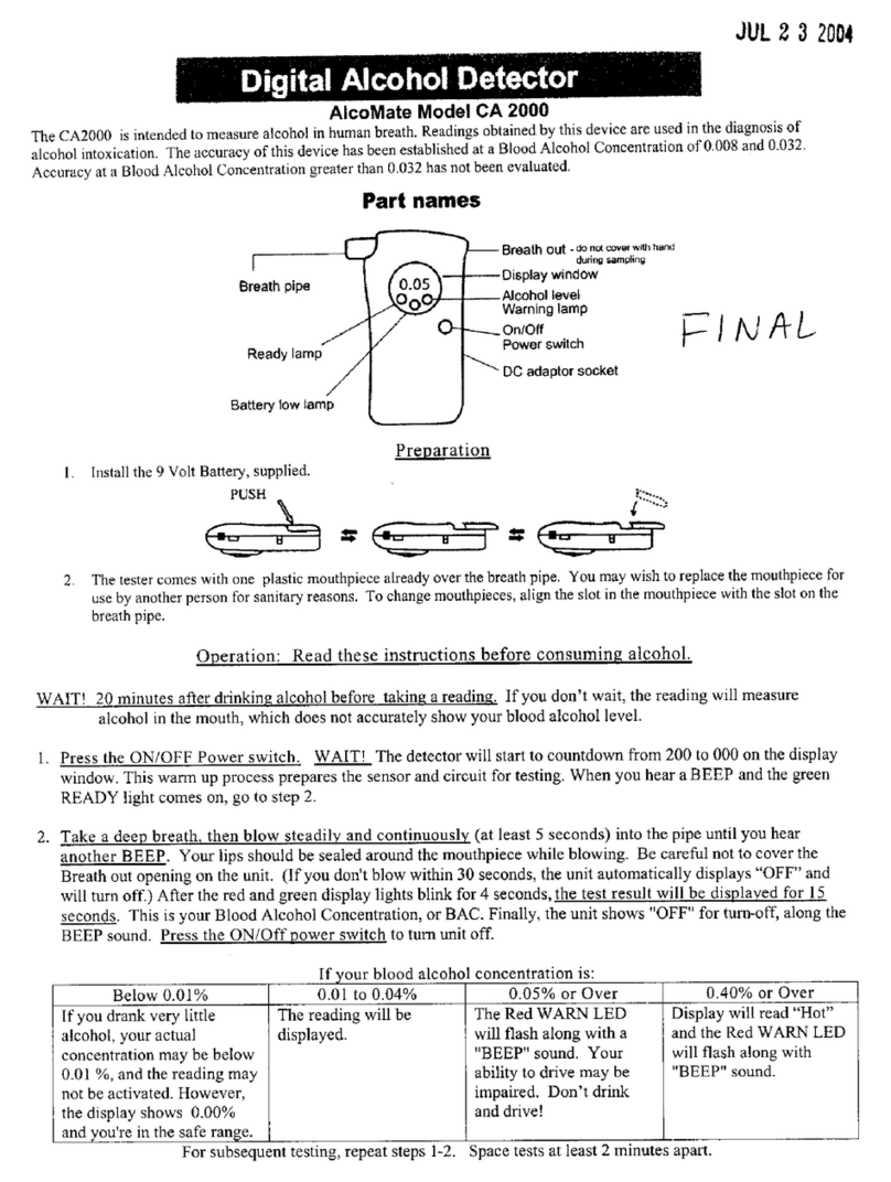 AlcoMate CA 2000 manual