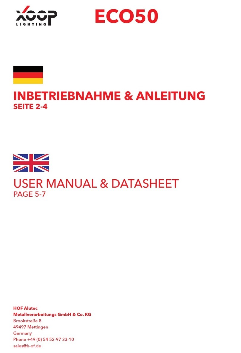 Xoop Lighting ECO50 USER MANUAL & DATASHEET