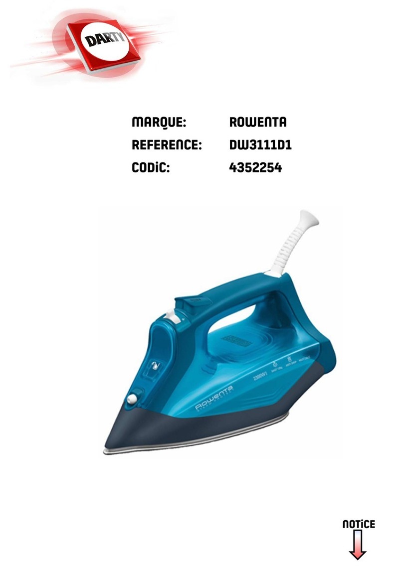 Rowenta STEAM PROTECT DW31 Series User manual