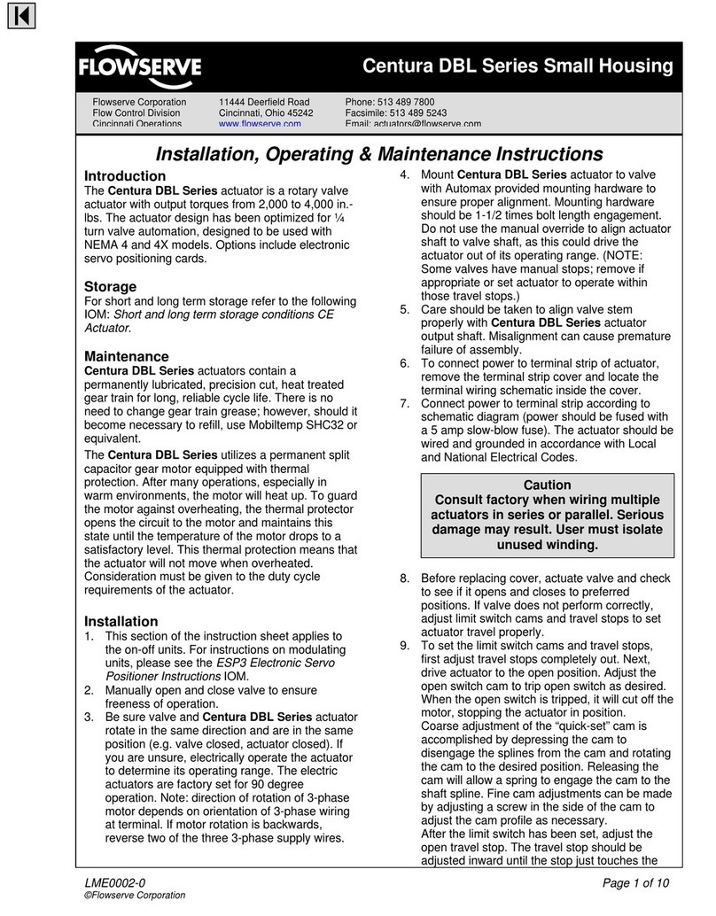 Flowserve Centura DBL Series Installation, operating,  & maintenance instructions