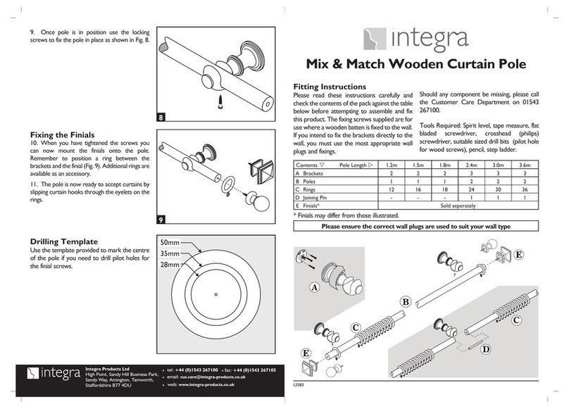 Integra Mix & Match Wooden Curtain Pole Fitting instructions