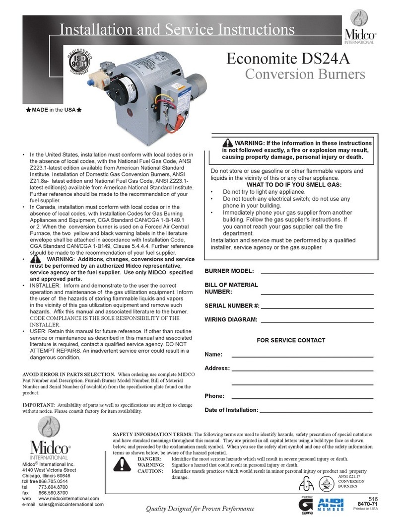 Midco Economite DS24A Installation and service instructions