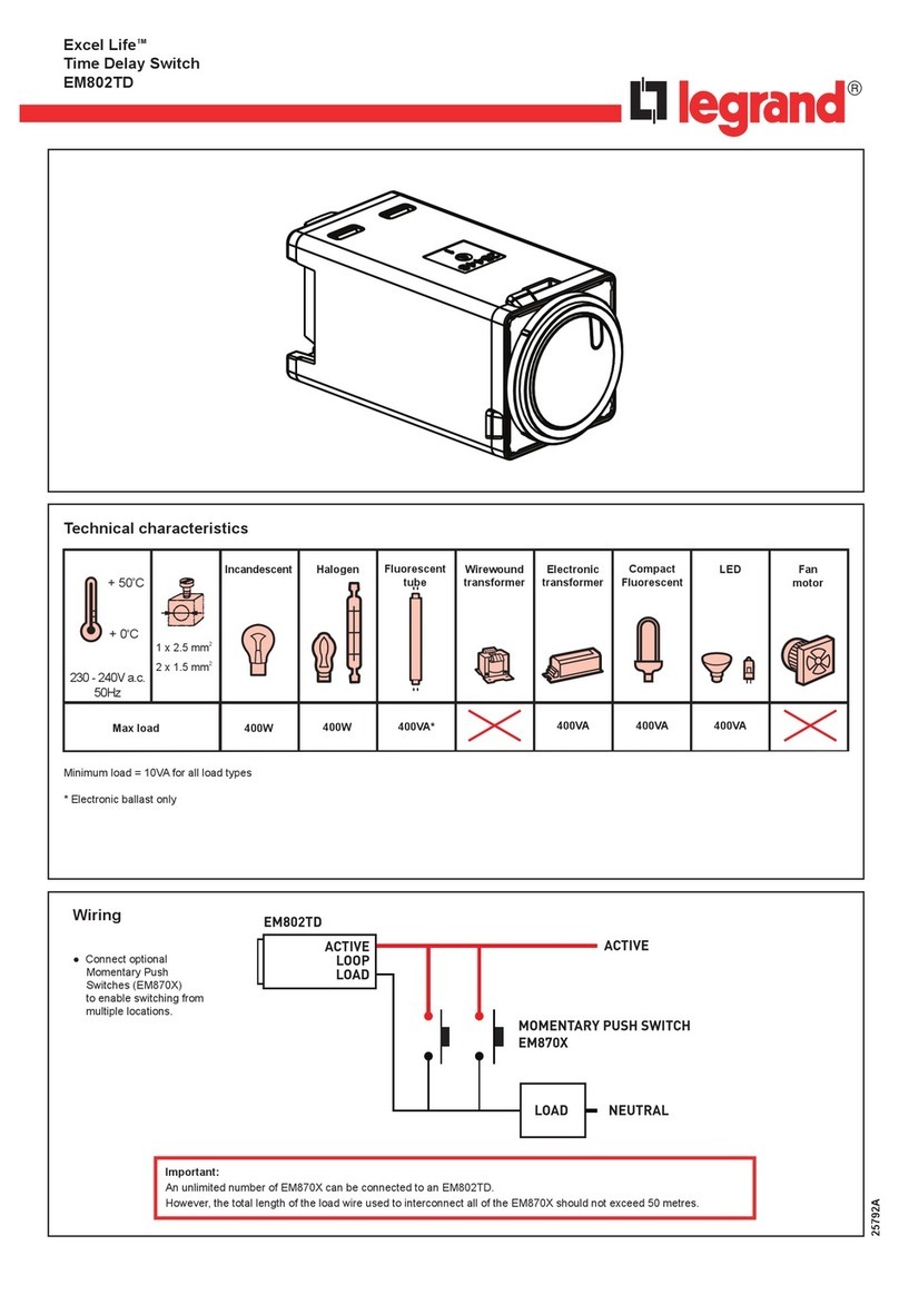LEGRAND Excel Life EM802TD User manual