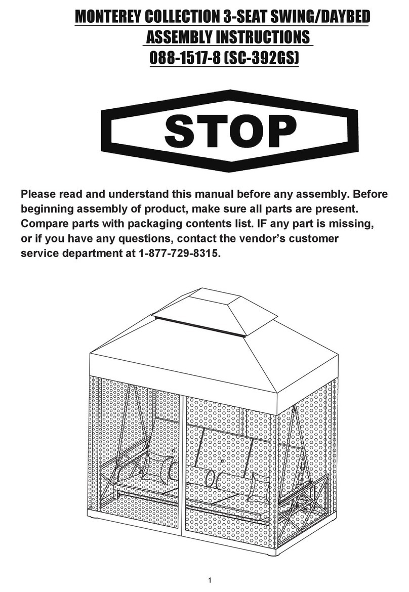 Numark MONTEREY 3-SEAT SWING/DAYBED Assembly instructions