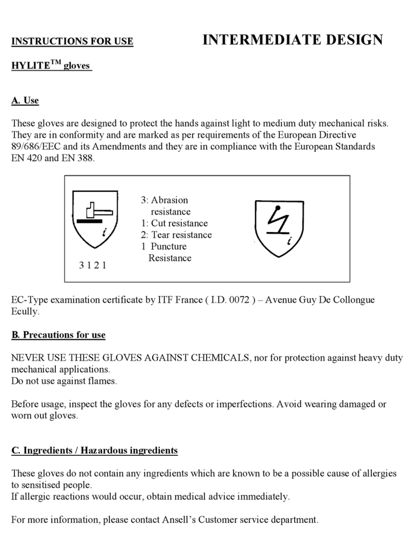 Ansell HYLITE 47-402 Instructions for use
