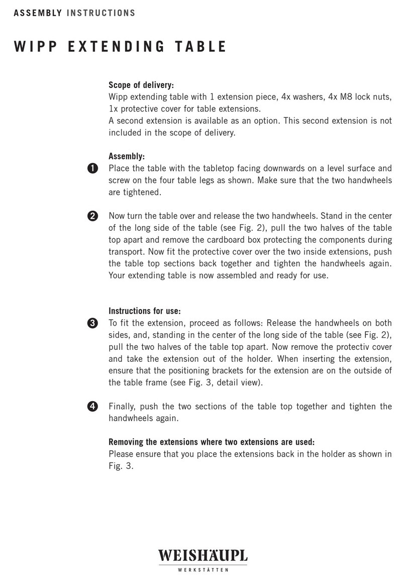 Weishaupl WIPP EXTENDING TABLE Assembly instructions