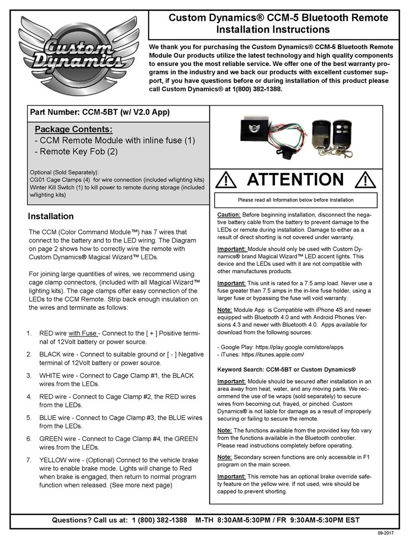 Custom Dynamics CCM-5BT installation instructions Custom Dynamics CCM-5BT installation instructions