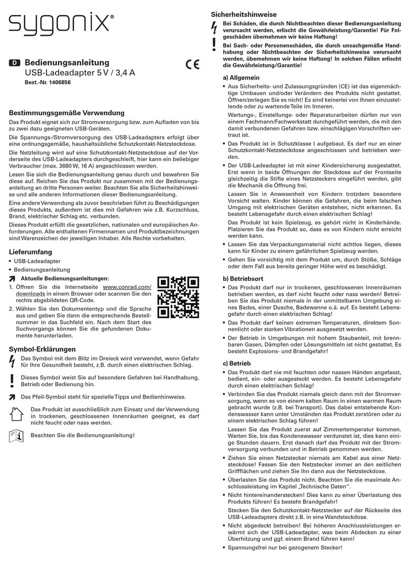 Sygonix 1406856 operating instructions
