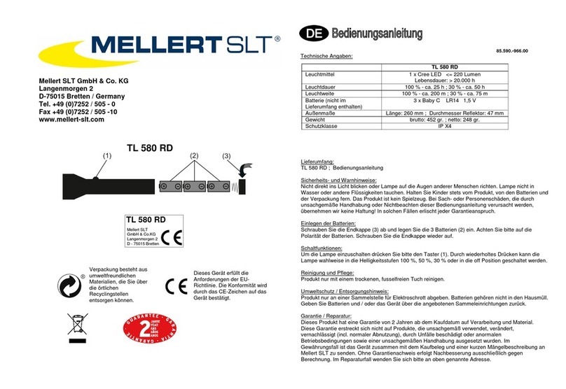 Mellert SLT TL 580 RD User manual