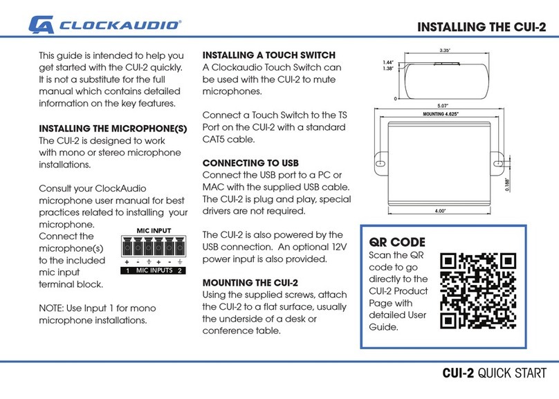 Clockaudio CUI-2 user manual Clockaudio CUI-2 user manual
