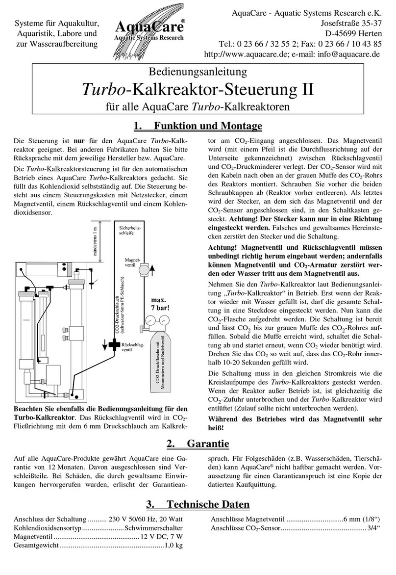AquaCare Turbo Chalk Reactor Control II instruction manual AquaCare Turbo Chalk Reactor Control II instruction manual