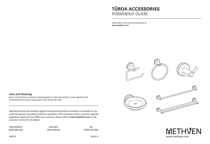 METHVEN TUROA ACCESSORIES installation guide