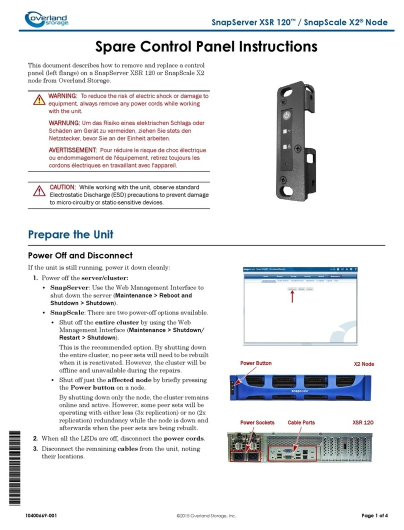 Overland Storage SnapServer XSR 120 instructions