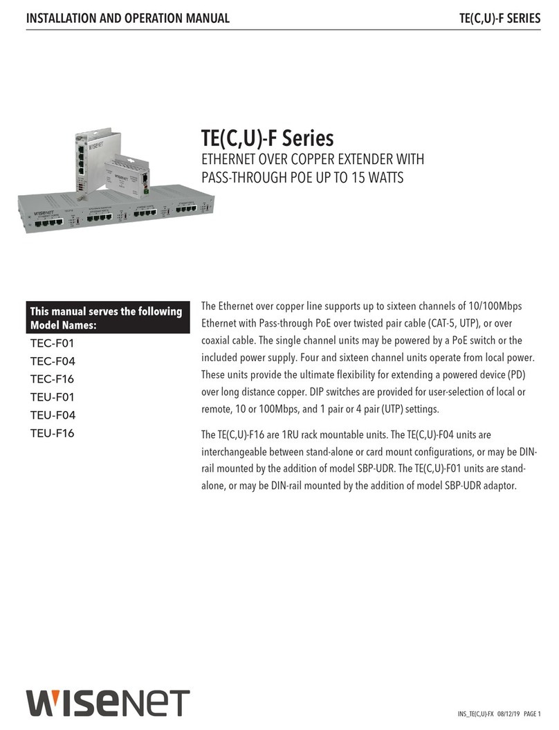 Wisenet TEC-F Series Installation and operation manual