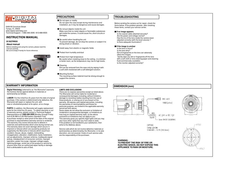 Digital Watchdog B1362TIR650 User manual Digital Watchdog B1362TIR650 User manual