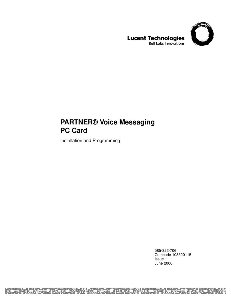 Lucent Technologies PARTNER Voice Messaging Installation and programming guide