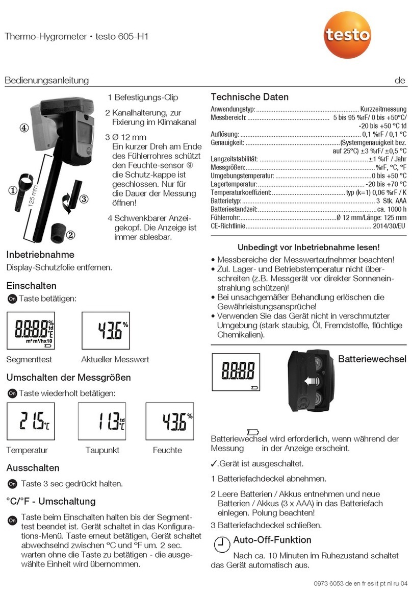 TESTO 605-H1 User manual