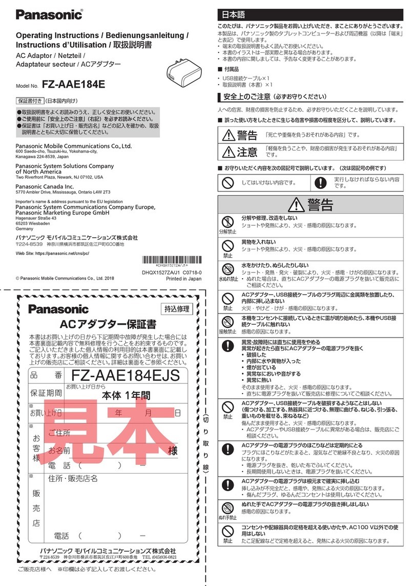 Panasonic FZ-AAE184E User manual