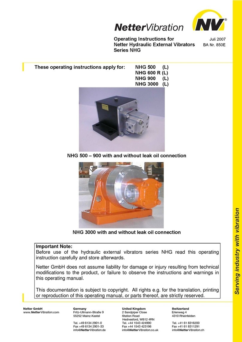 NetterVibration NHG Series operating instructions