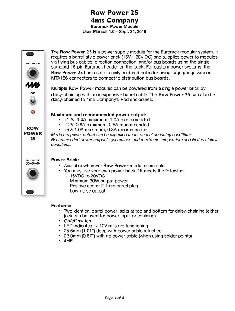 4ms Company Row Power 25 user manual