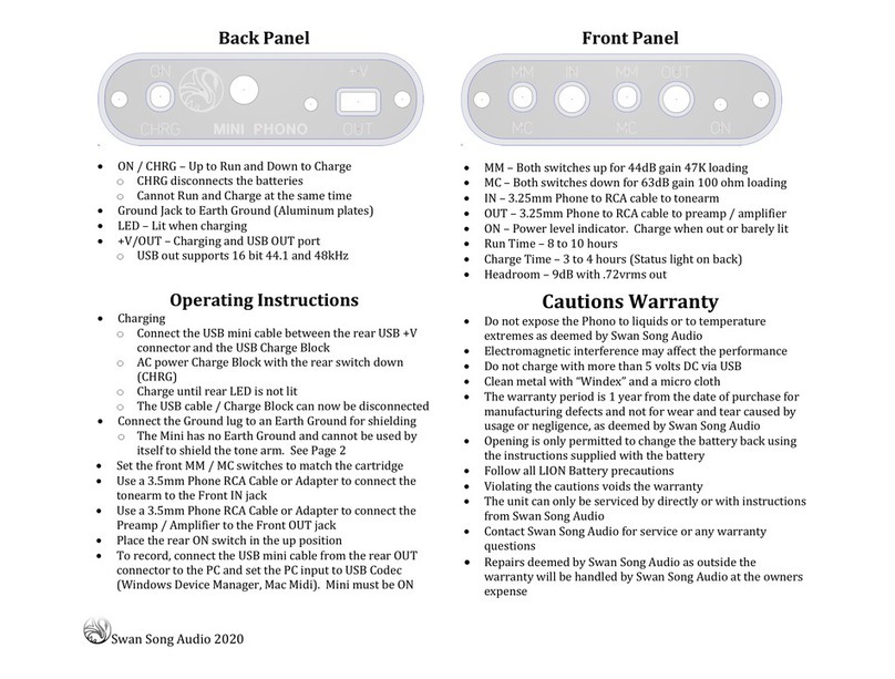 Swan Song Audio Mini Phono User manual