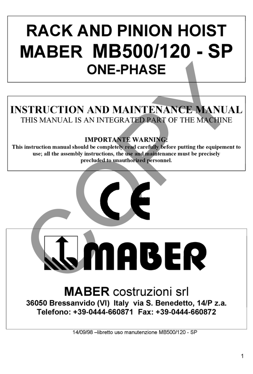 Maber MB500/120-SP Instruction and maintenance manual Maber MB500/120-SP Instruction and maintenance manual