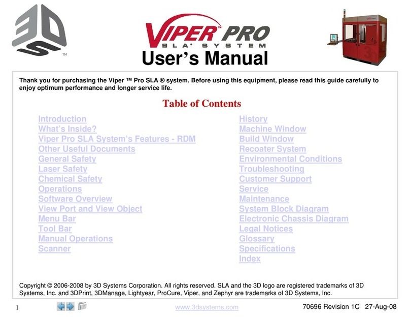 3D Systems Viper Pro SLA user manual