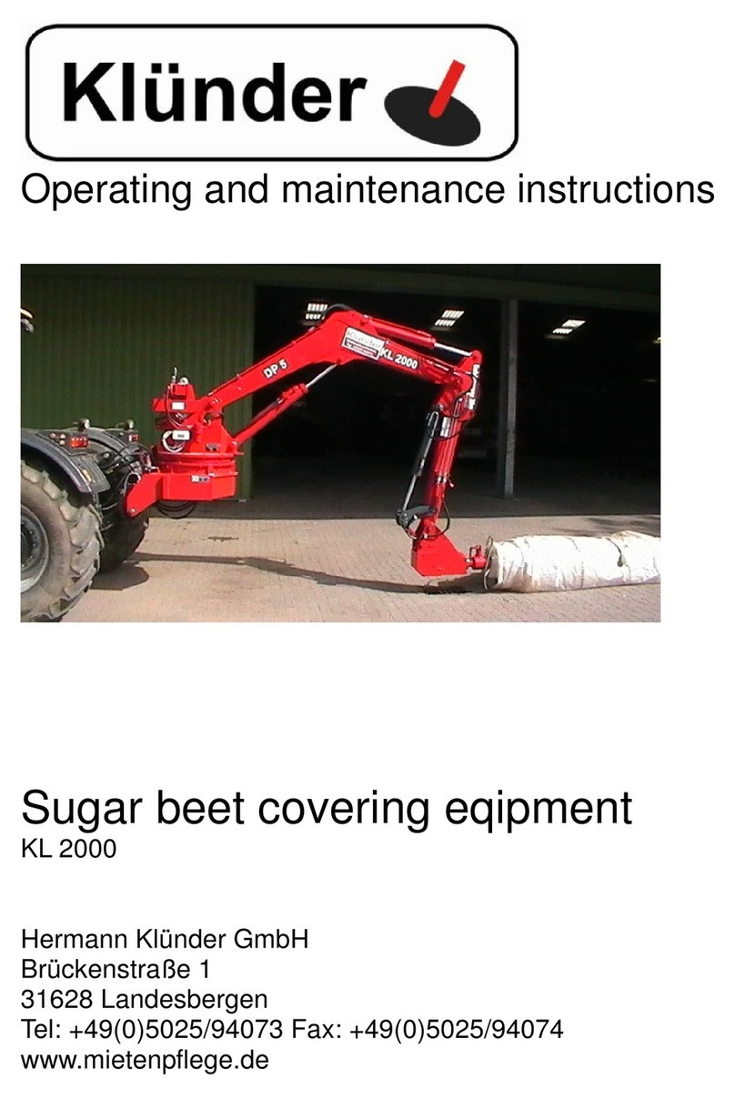 KLUNDER KL 2000 Operating and maintenance instructions