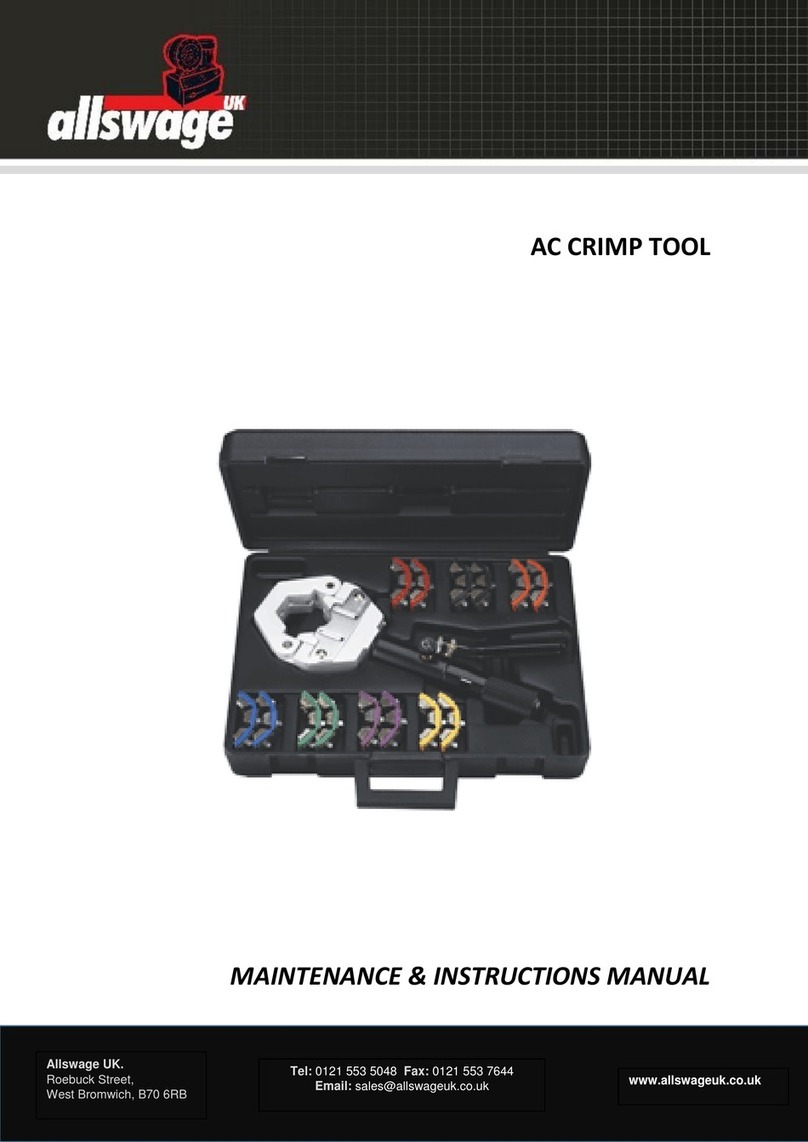 ALLSWAGE AC CRIMP TOOL MAINTENANCE INSTRUCTIONS MANUAL