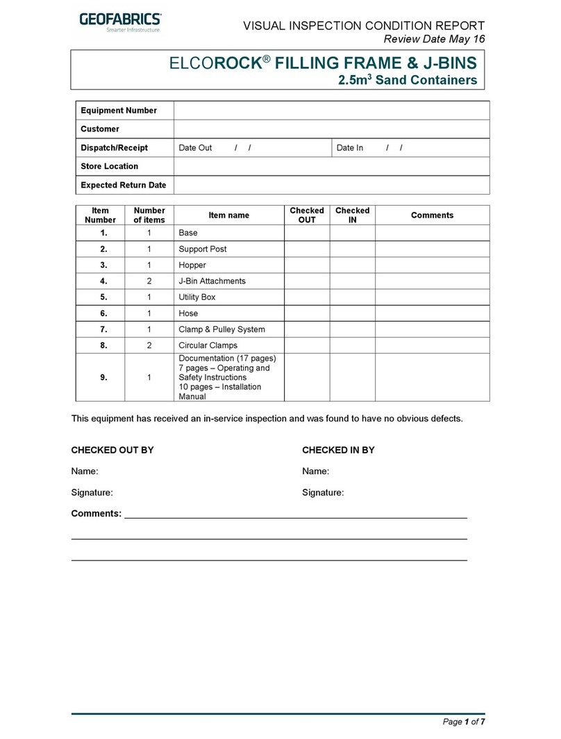 GEOFABRICS ELCOROCK FILLING FRAME Operating and safety instructions