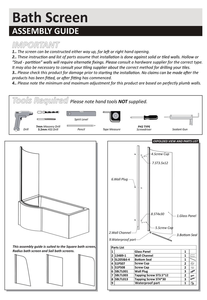 Plumbworld Bath Screen Assembly guide