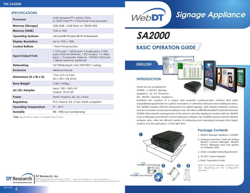 WebDT SA2000 Basic operation guide