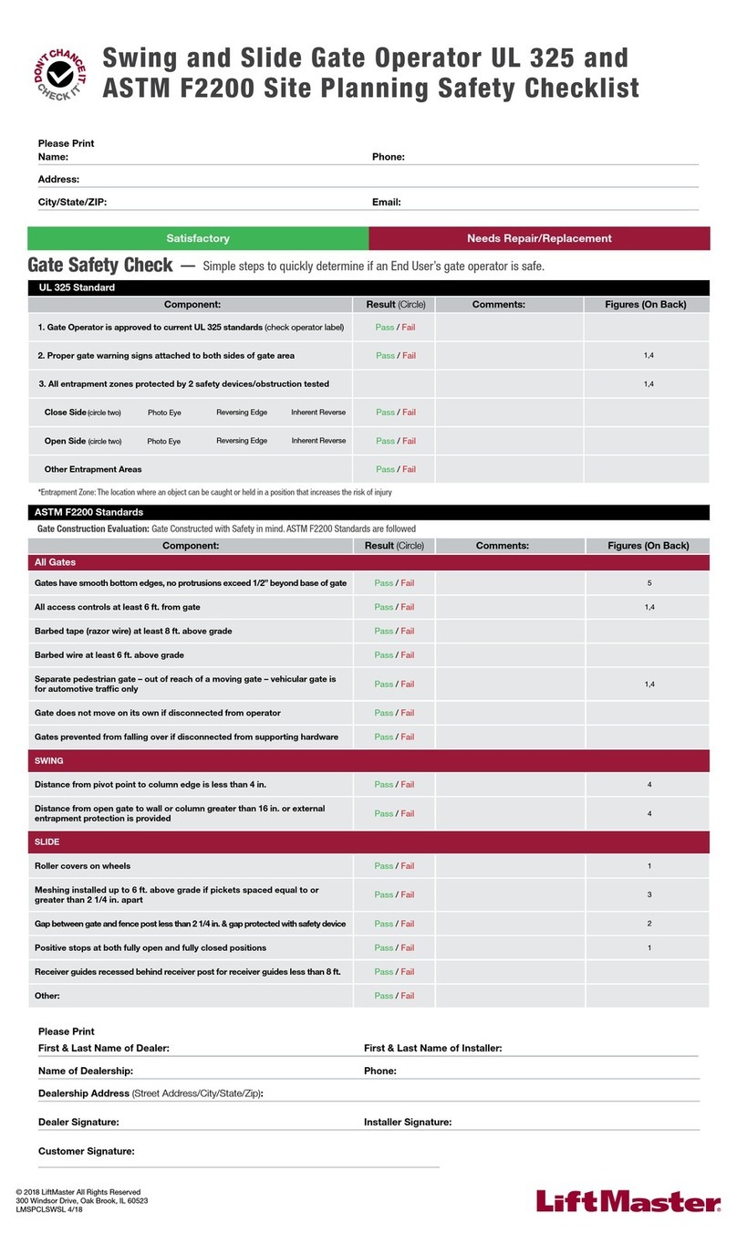 Chamberlain UL 325 Safety Check Instruction