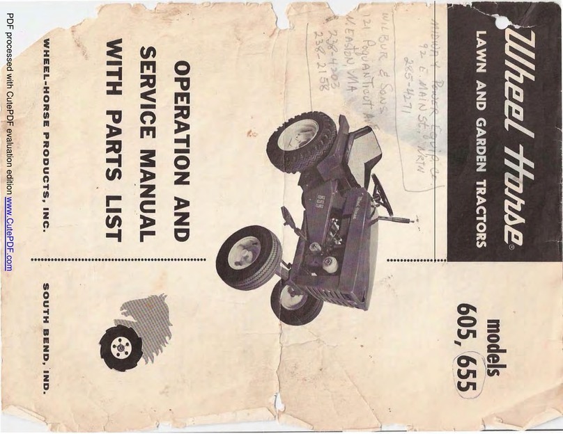 Wheel Horse 605 Operation and Service Manual with Parts List Wheel Horse 605 Operation and Service Manual with Parts List