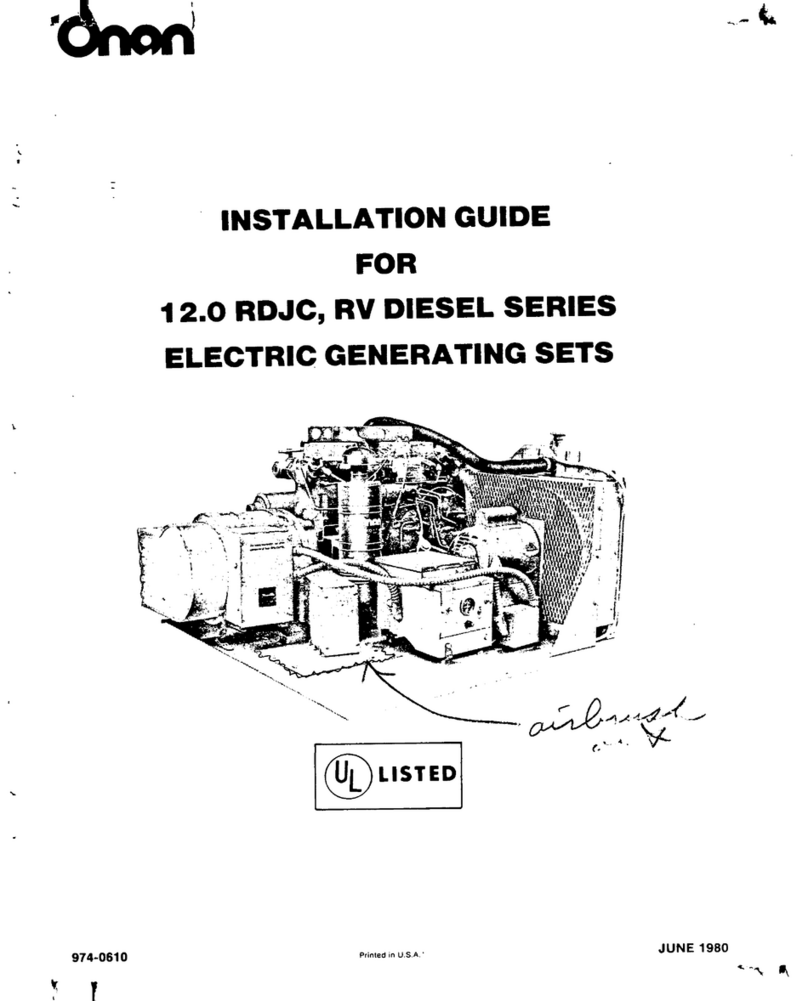 Onan 12.0 RDJC Series User manual